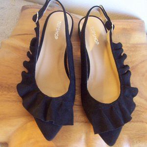 Topshop Slingback Black Shoes SZ-6